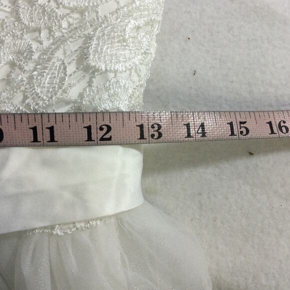 FLOWER GIRL'S PARTY DRESS SZ 10-11 Y white communion baptism christening NEW B40 - Picture 6 of 7